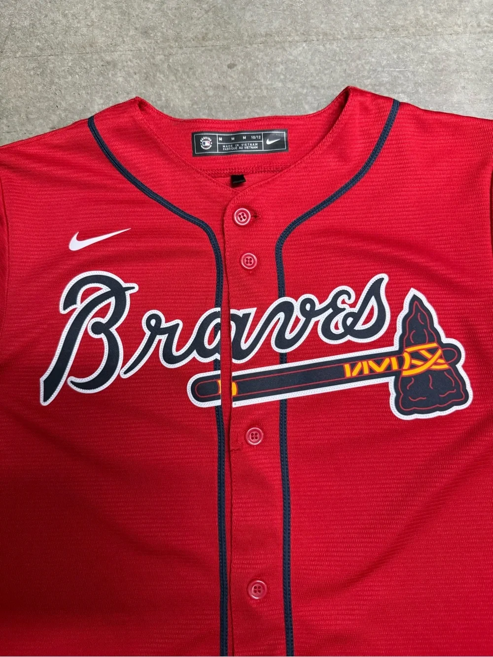 Atlanta Braves Ronald Acuna Jr. #13 Nike Red Alt 2 Youth Jersey Sz Medium 10/12